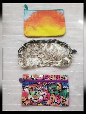 Ipsy Makeup bags Tie-dye Graffiti Ice cream IPSY Glam cosmetic Bag Bundle